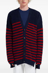 striped wool cardigan