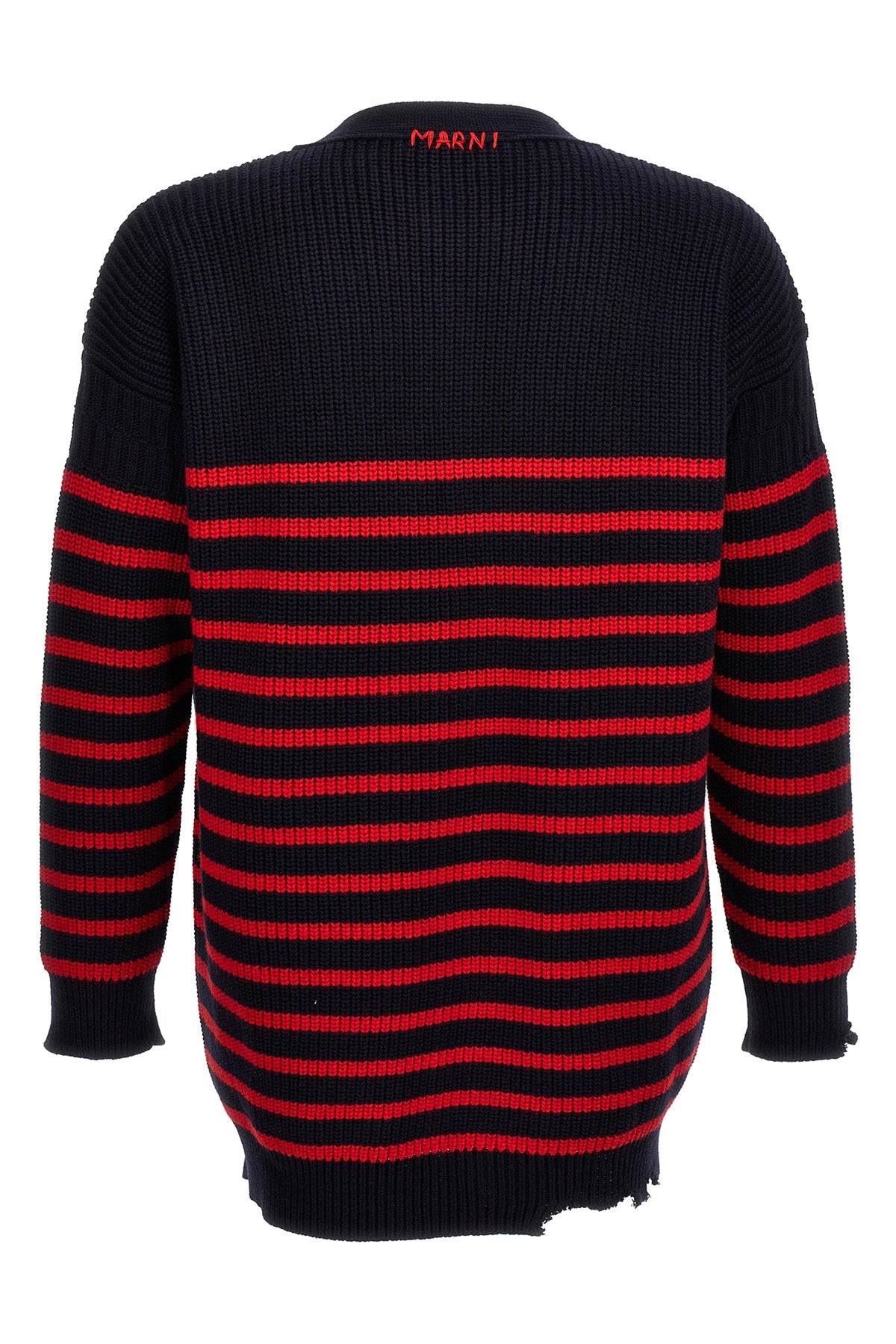 striped wool cardigan