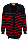 striped wool cardigan