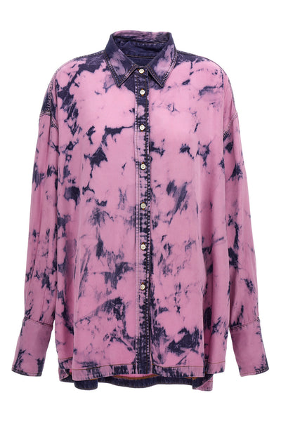 camicia jaqueline oversize fluid in cotone stampa tie dye all-over