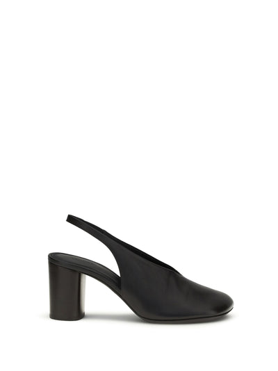 pumps with a back strap and square toe