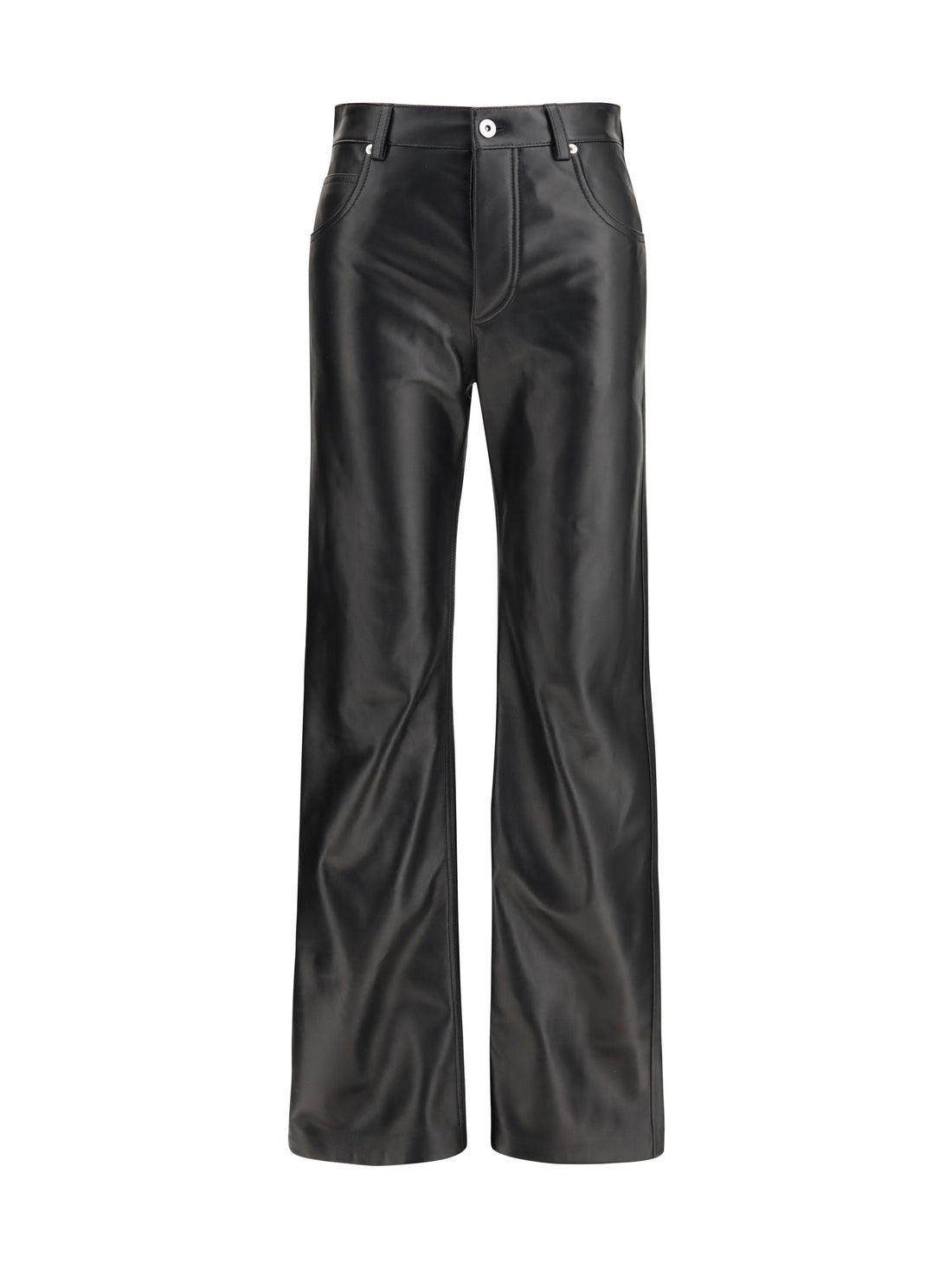 BOTTEGA VENETA 36 glossy leather flared pants
