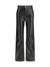 glossy leather flared pants