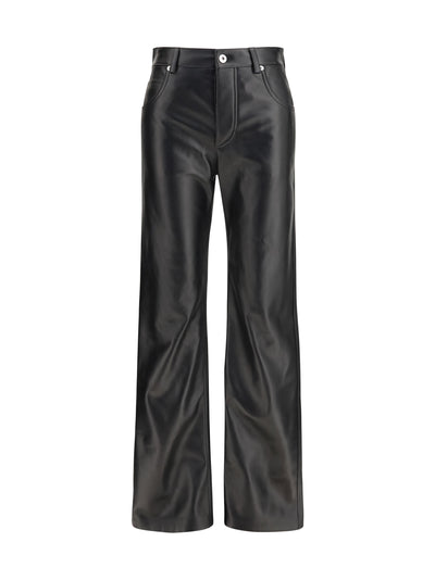 glossy leather flared pants