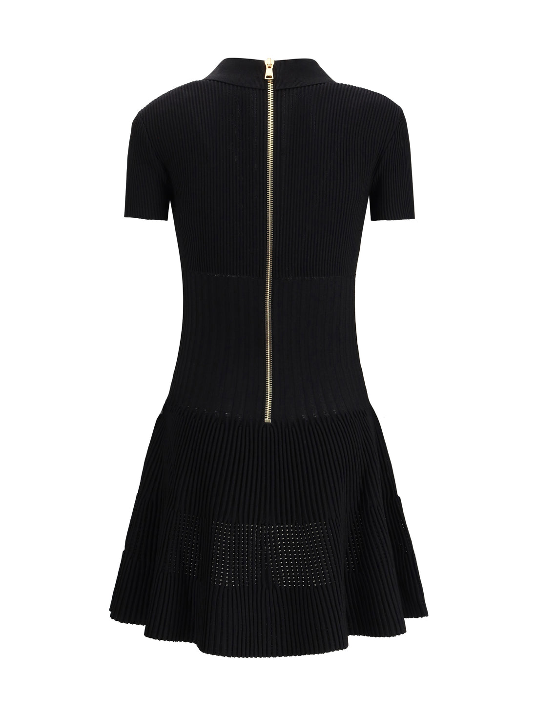 BALMAIN 40 flared knit mini dress