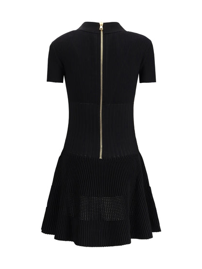 BALMAIN 40 flared knit mini dress