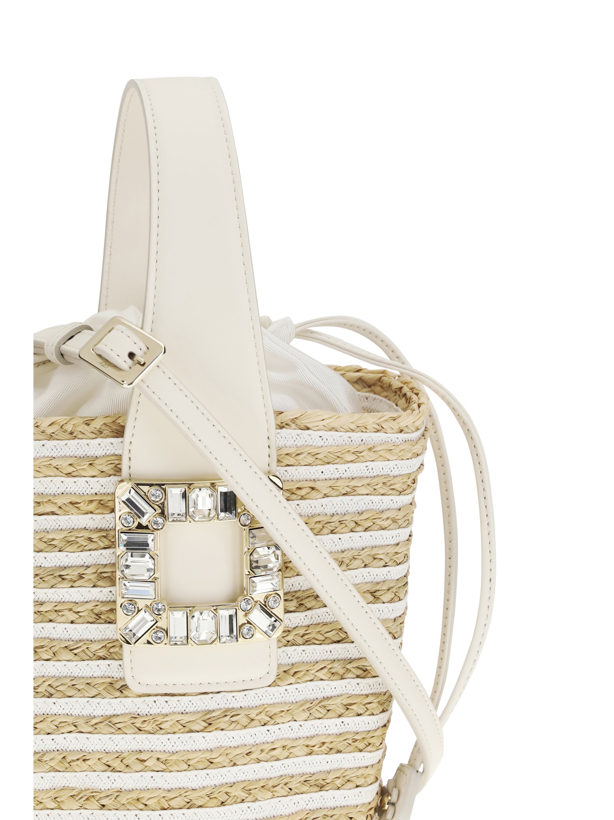 mini viv' skate bucket bag in raffia