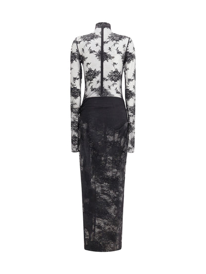 THE ANDAMANE 42 tessa sheer lace jumpsuit