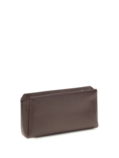 THE ROW OS compact square leather clutch bag