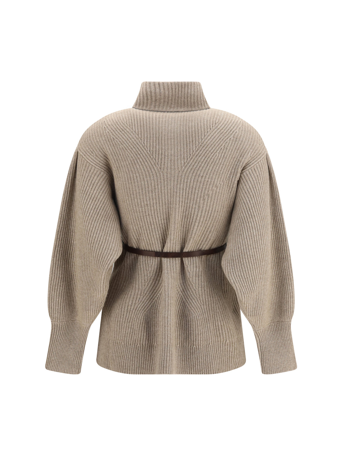 BRUNELLO CUCINELLI L high neck cardigan with belt