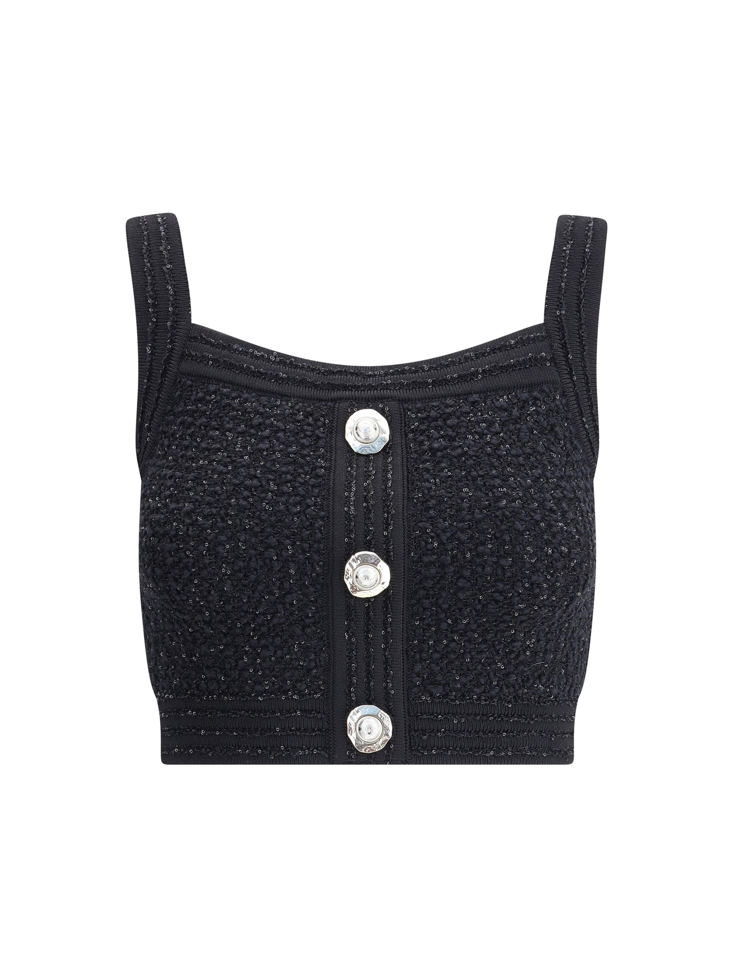 BALMAIN 34 tweed crop top