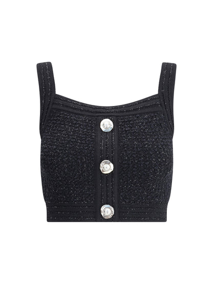BALMAIN 34 tweed crop top