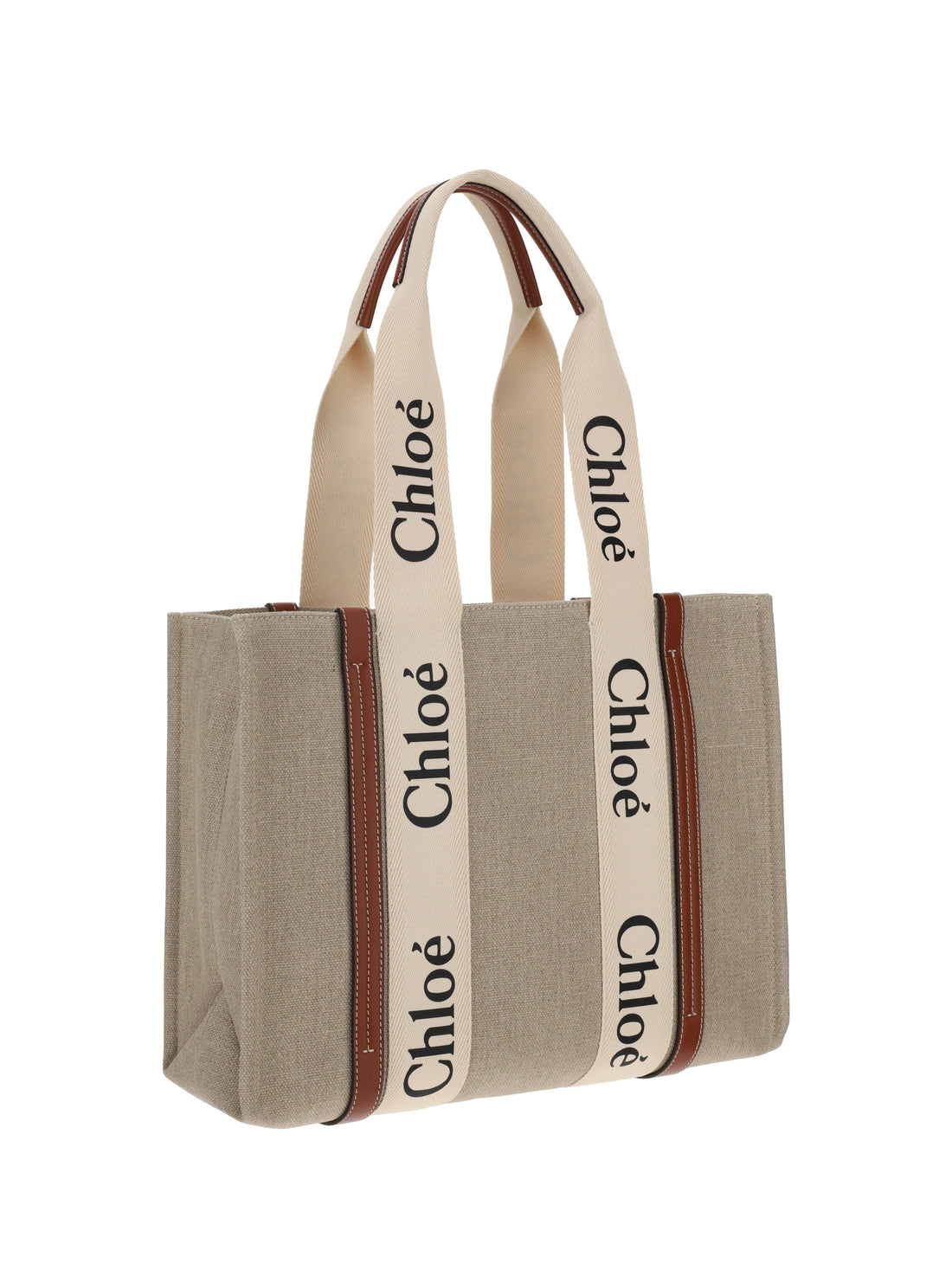 CHLOÉ OS woody canvas shoulder bag
