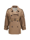 short water repellent twill trench coat