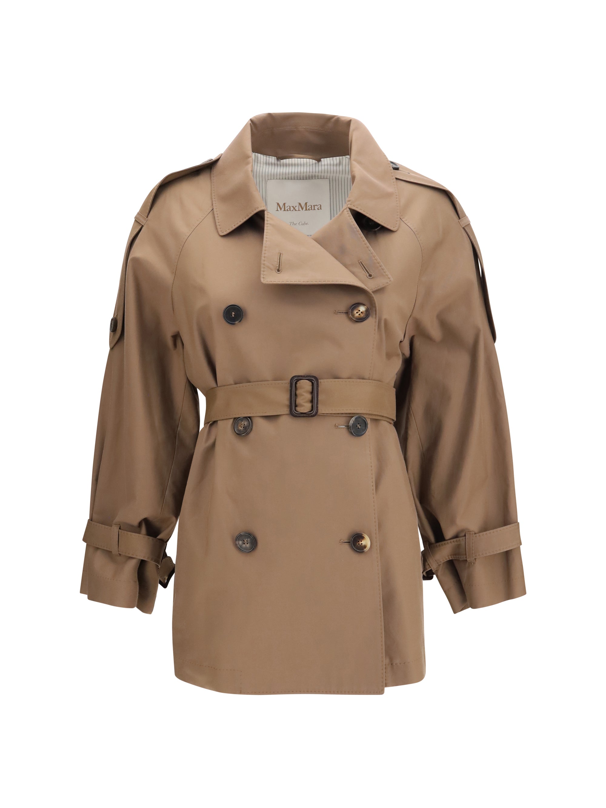short water repellent twill trench coat