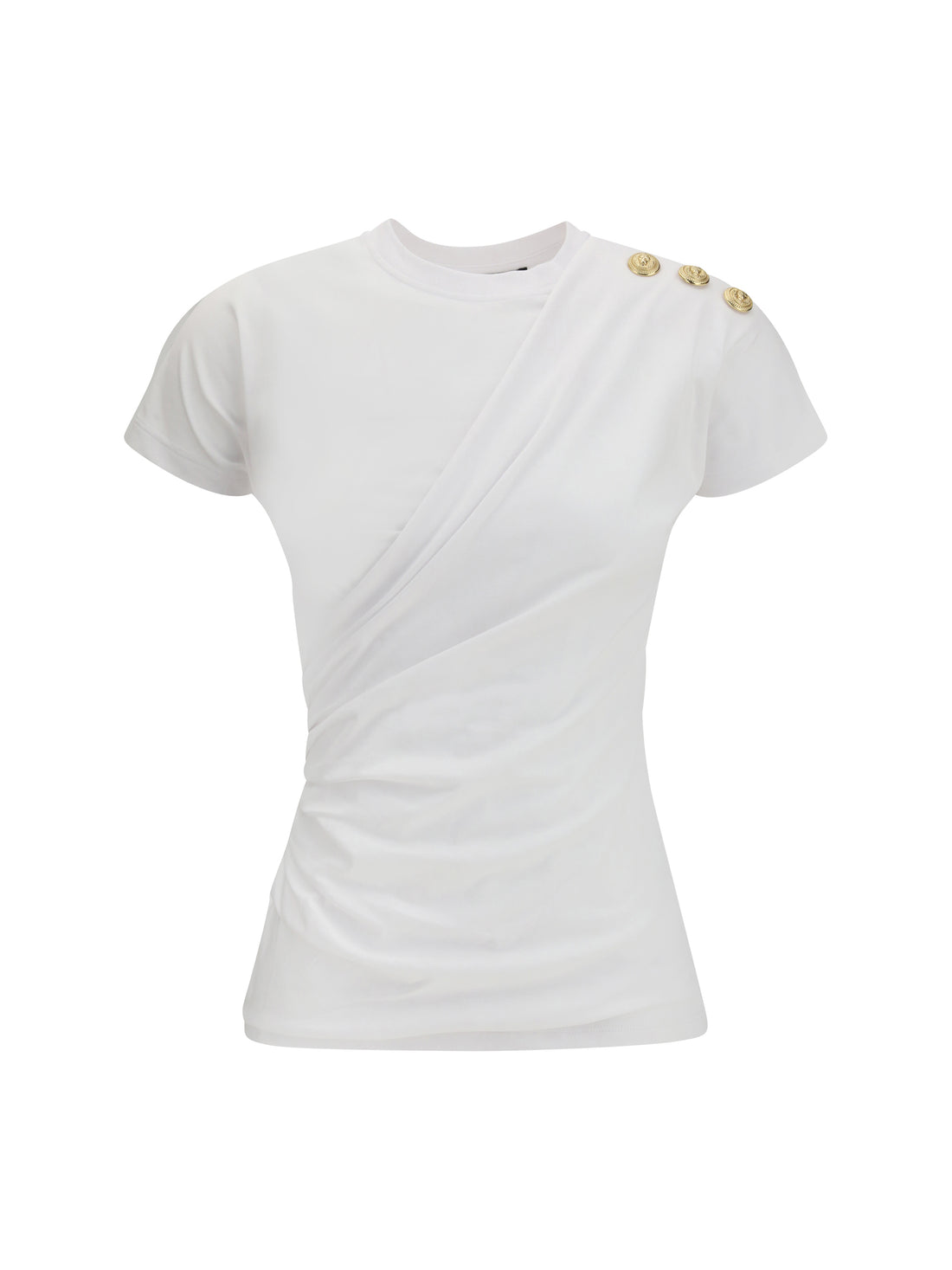 BALMAIN L 3 buttons draped t-shirt