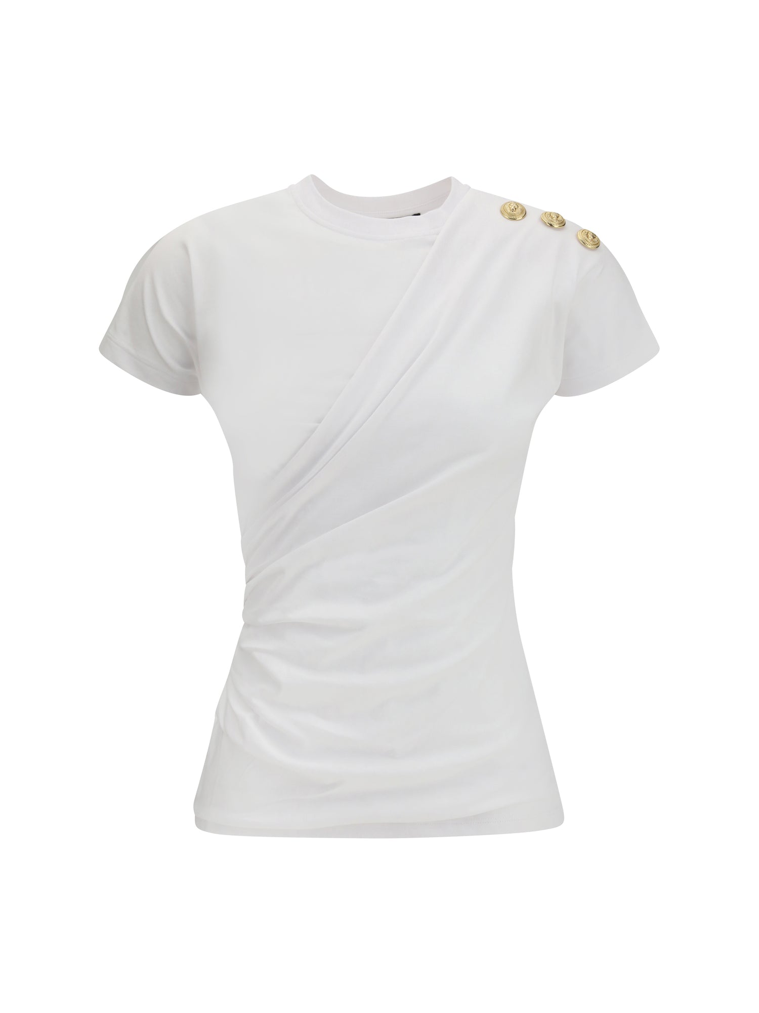 BALMAIN L 3 buttons draped t-shirt
