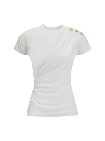 BALMAIN L 3 buttons draped t-shirt