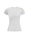 3 buttons draped t-shirt