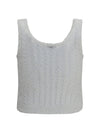 white linen knit tank top with sequins