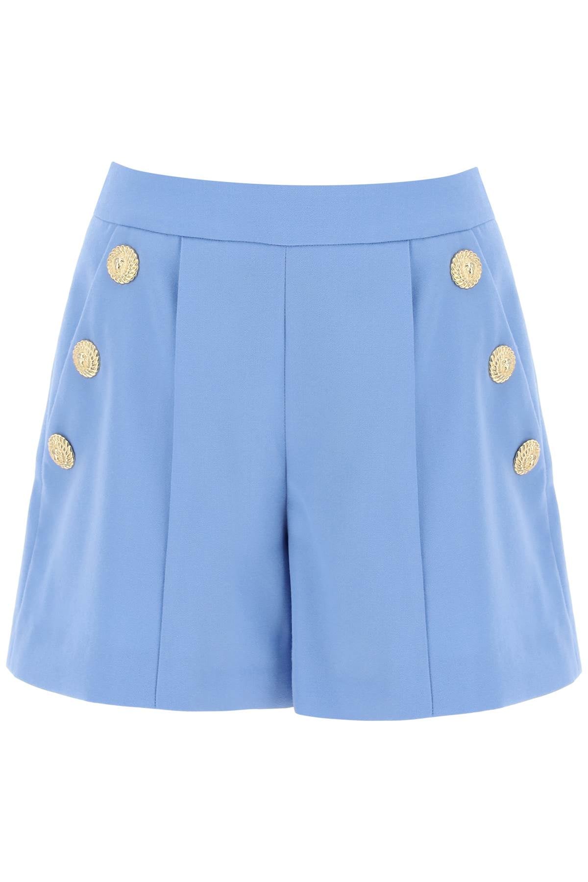 embossed button shorts with