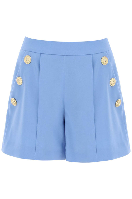 embossed button shorts with