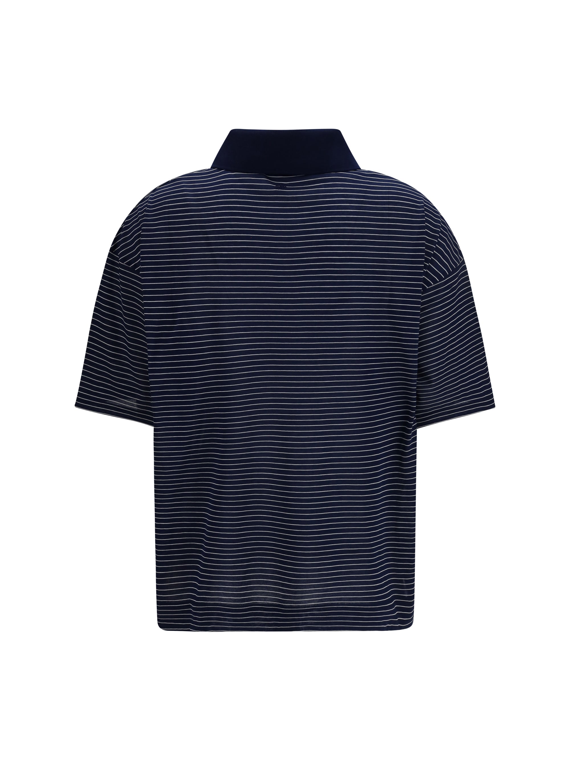 cotton striped ami de coeur polo