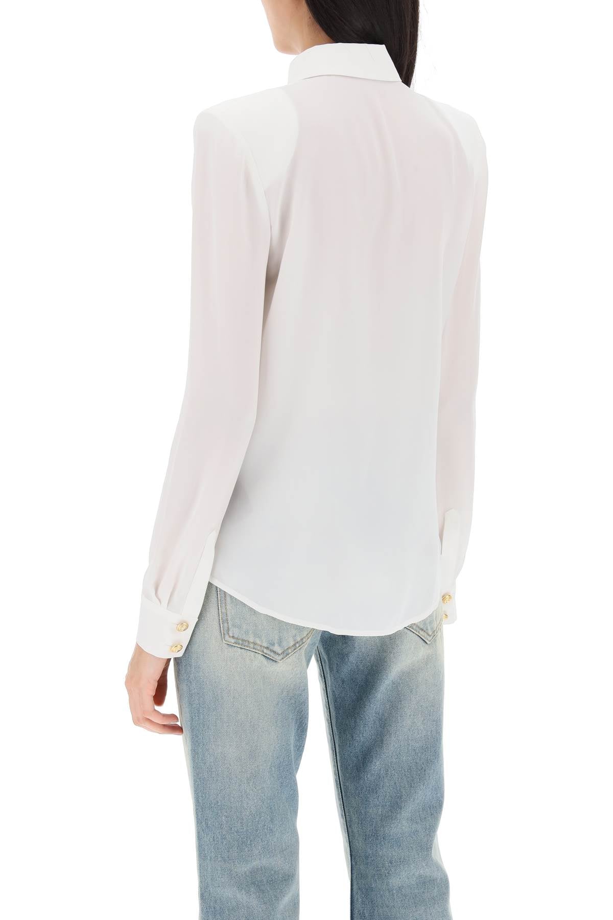 silk shirt with padded shoulders