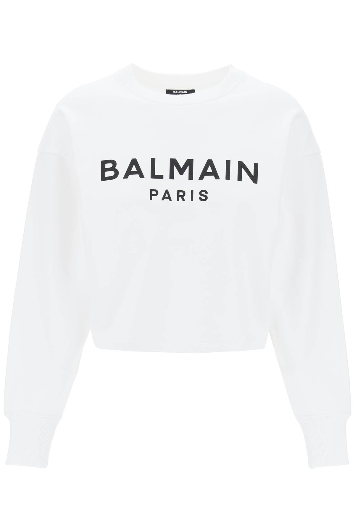 cropped sweatshirt with flocked logo