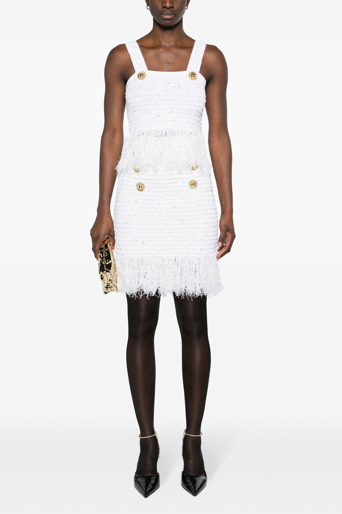 fringed tweed tweed skirt