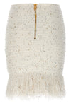 fringed tweed tweed skirt