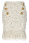 fringed tweed tweed skirt