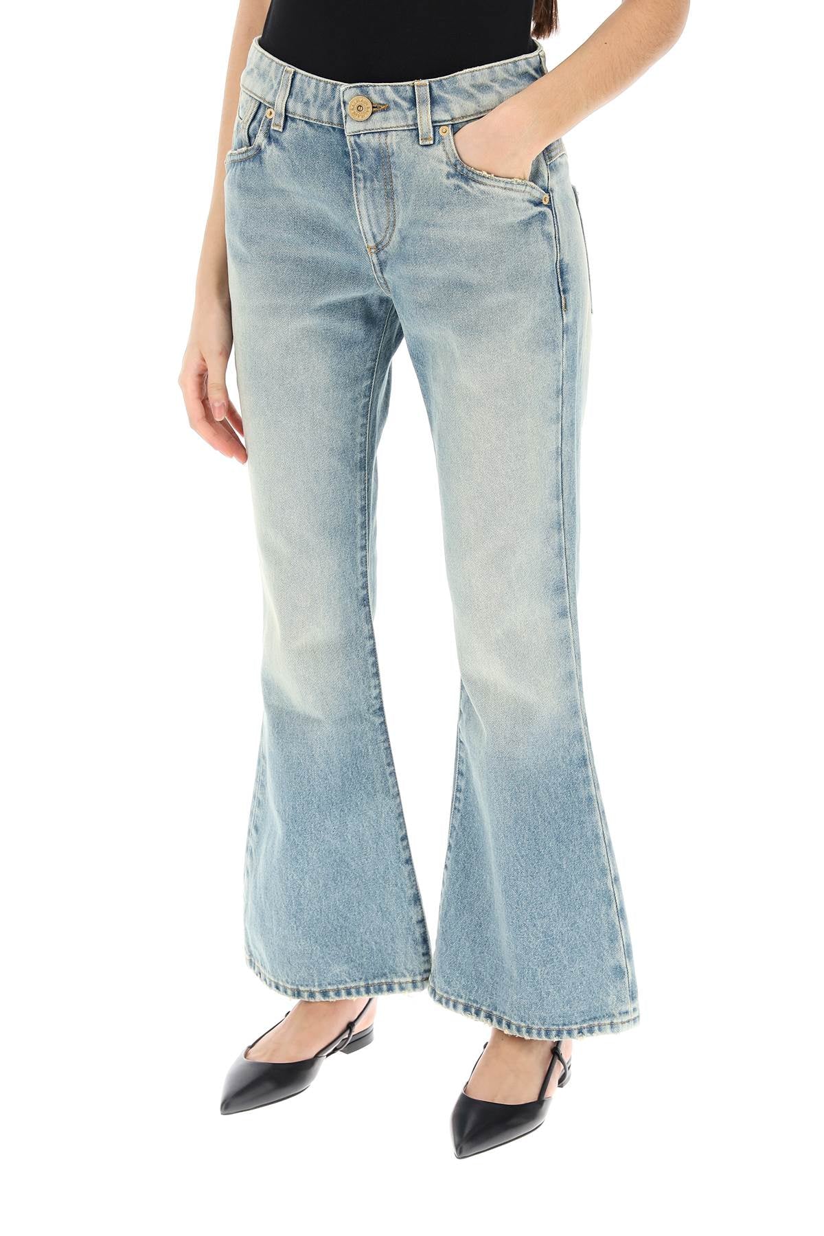 western-style crop bootcut jeans