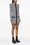 vichy print viscose blend knit dress