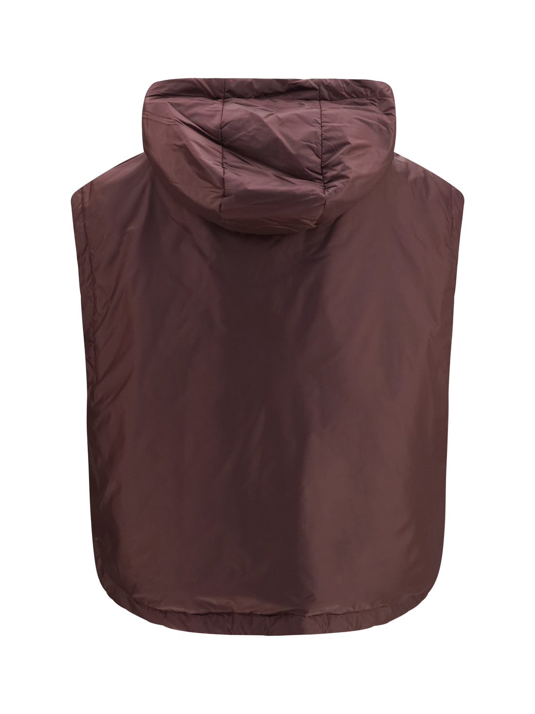MAX MARA THE CUBE 38 hooded padded vest in water repellent canvas