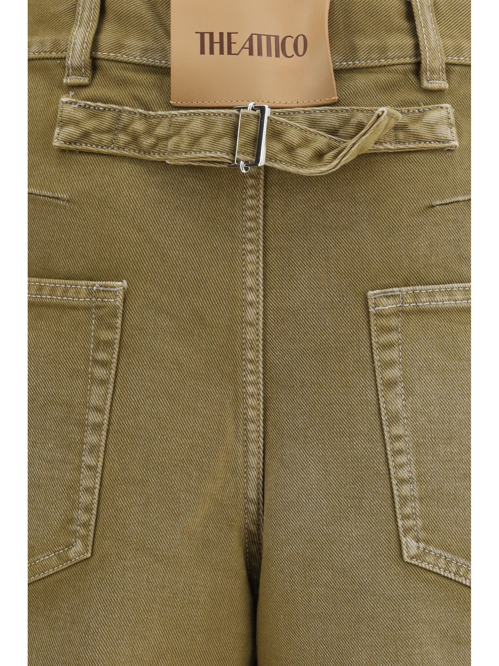 wide-leg jeans with back belt