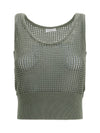perforated sequin tank top