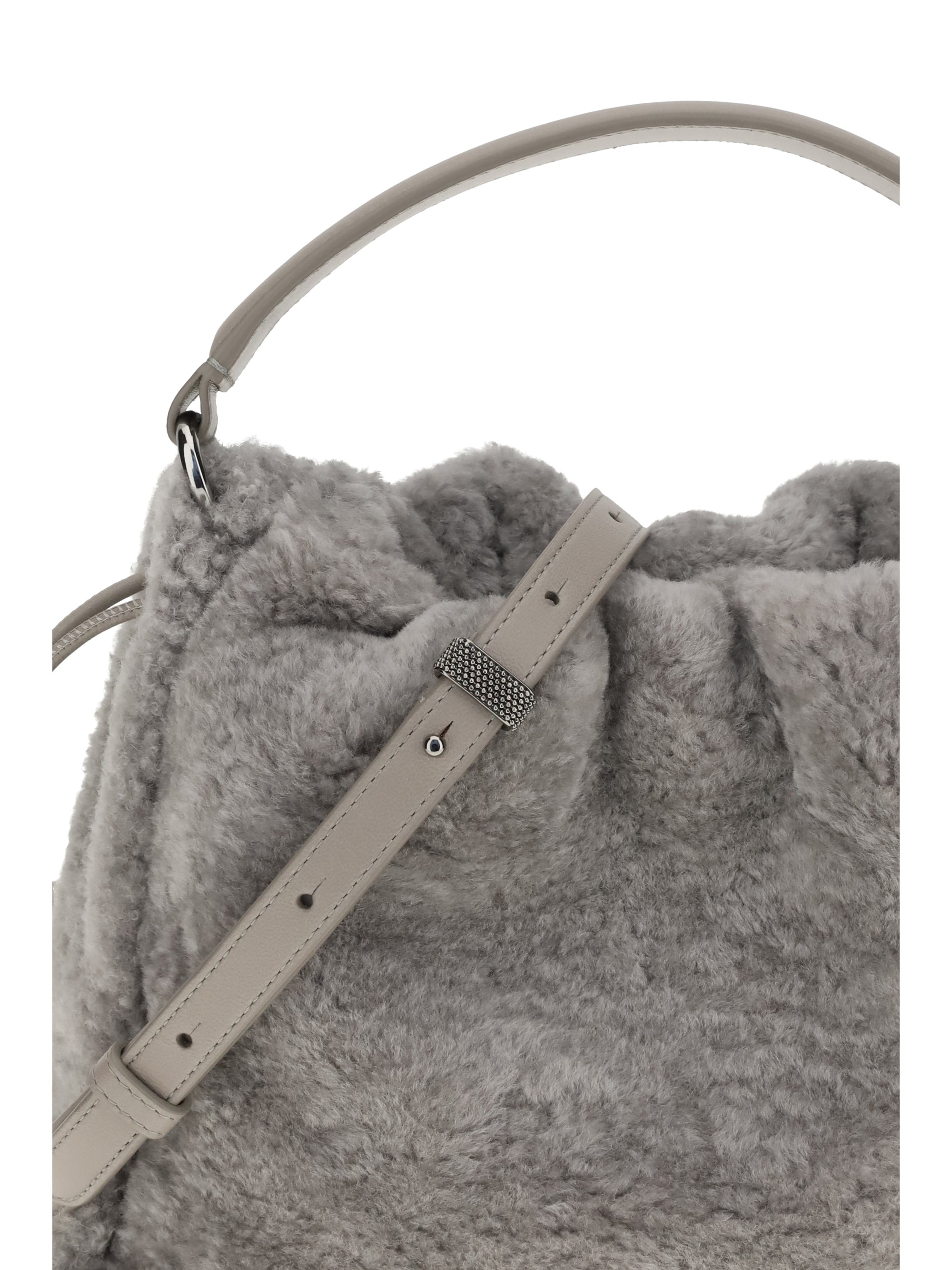BRUNELLO CUCINELLI OS small shearling mellow shoulder bag