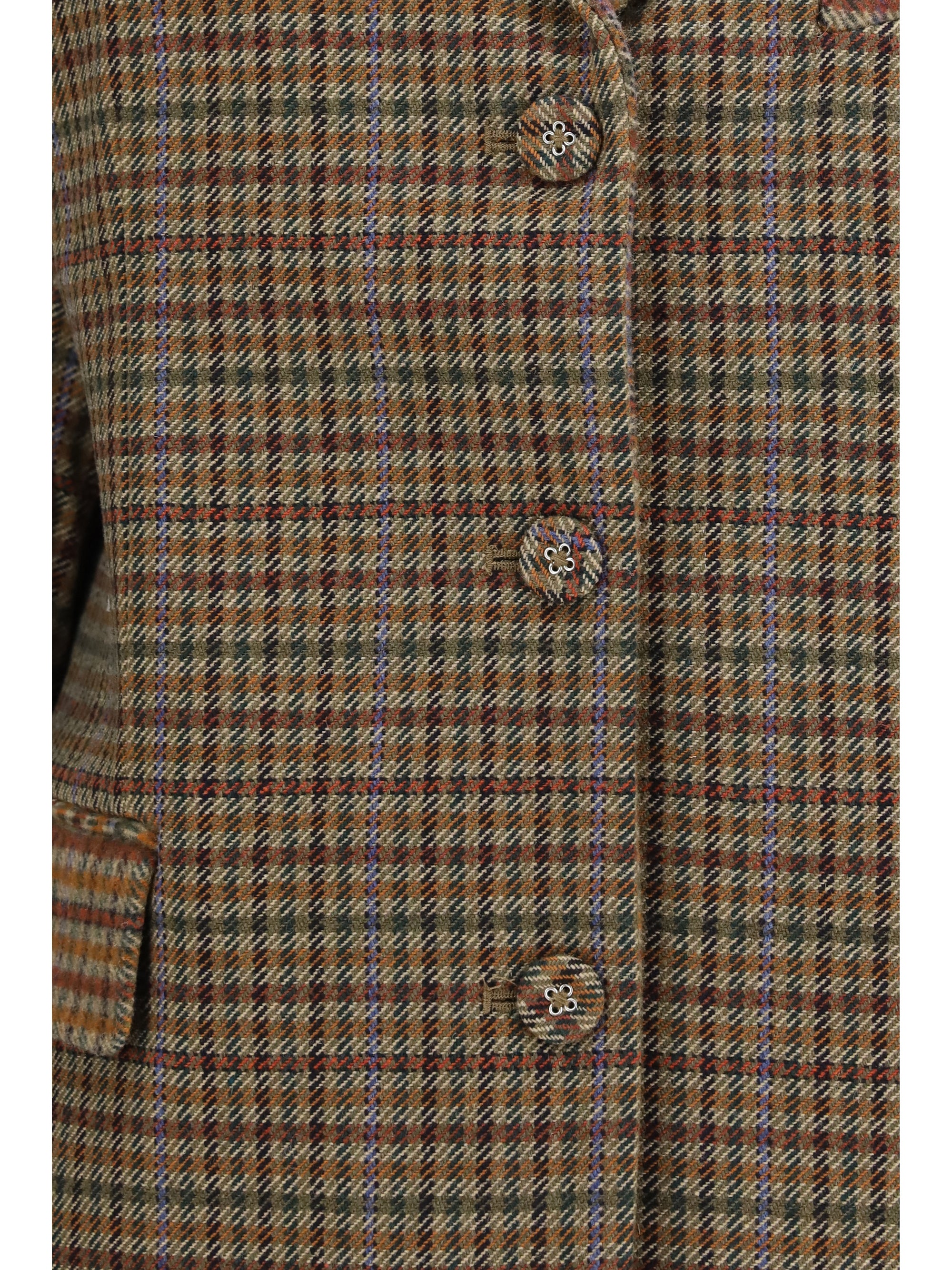 checked twill blazer