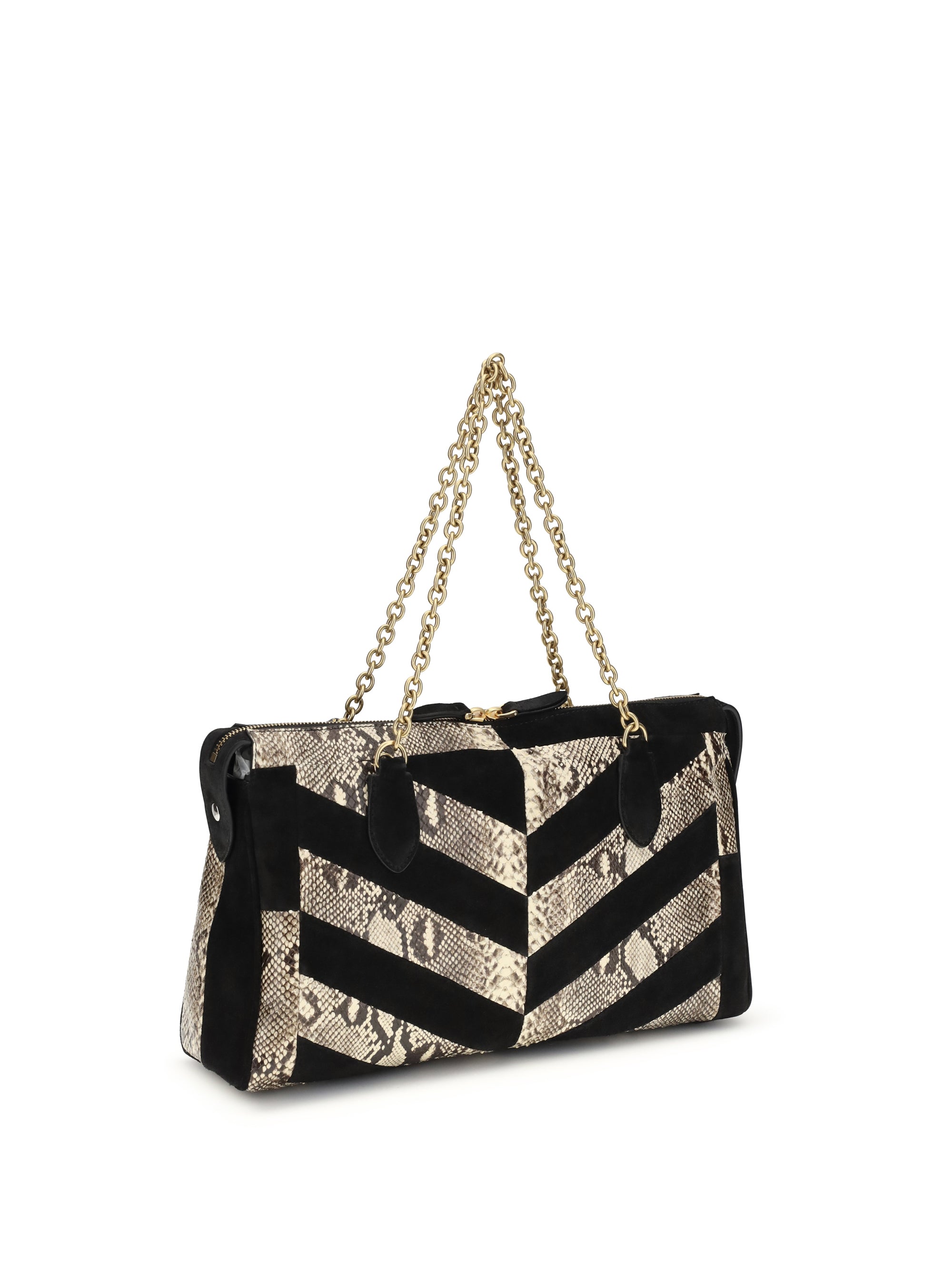 panthea shoulder bag in python and suede