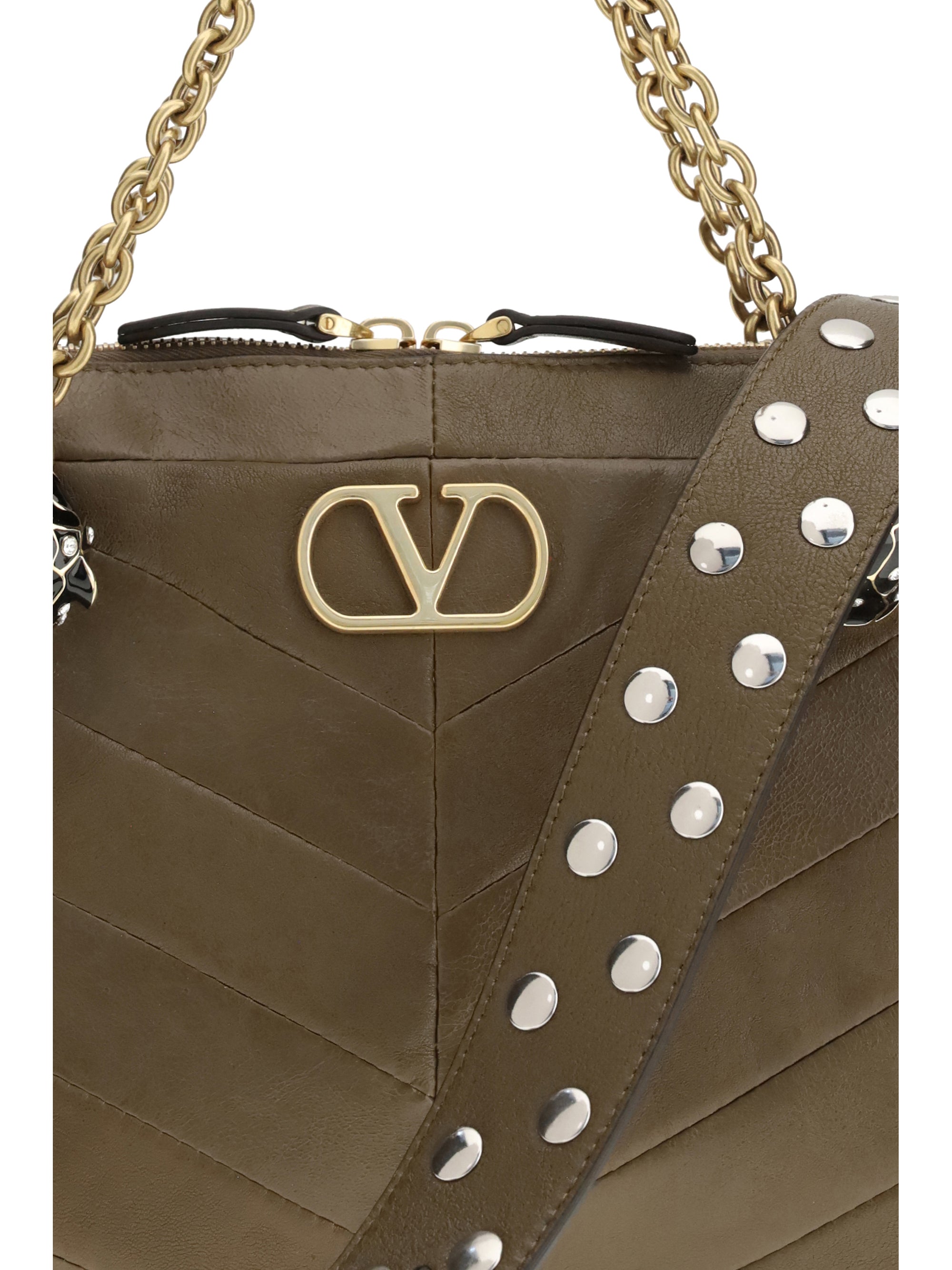 medium panthea chevron patchwork shoulder bag