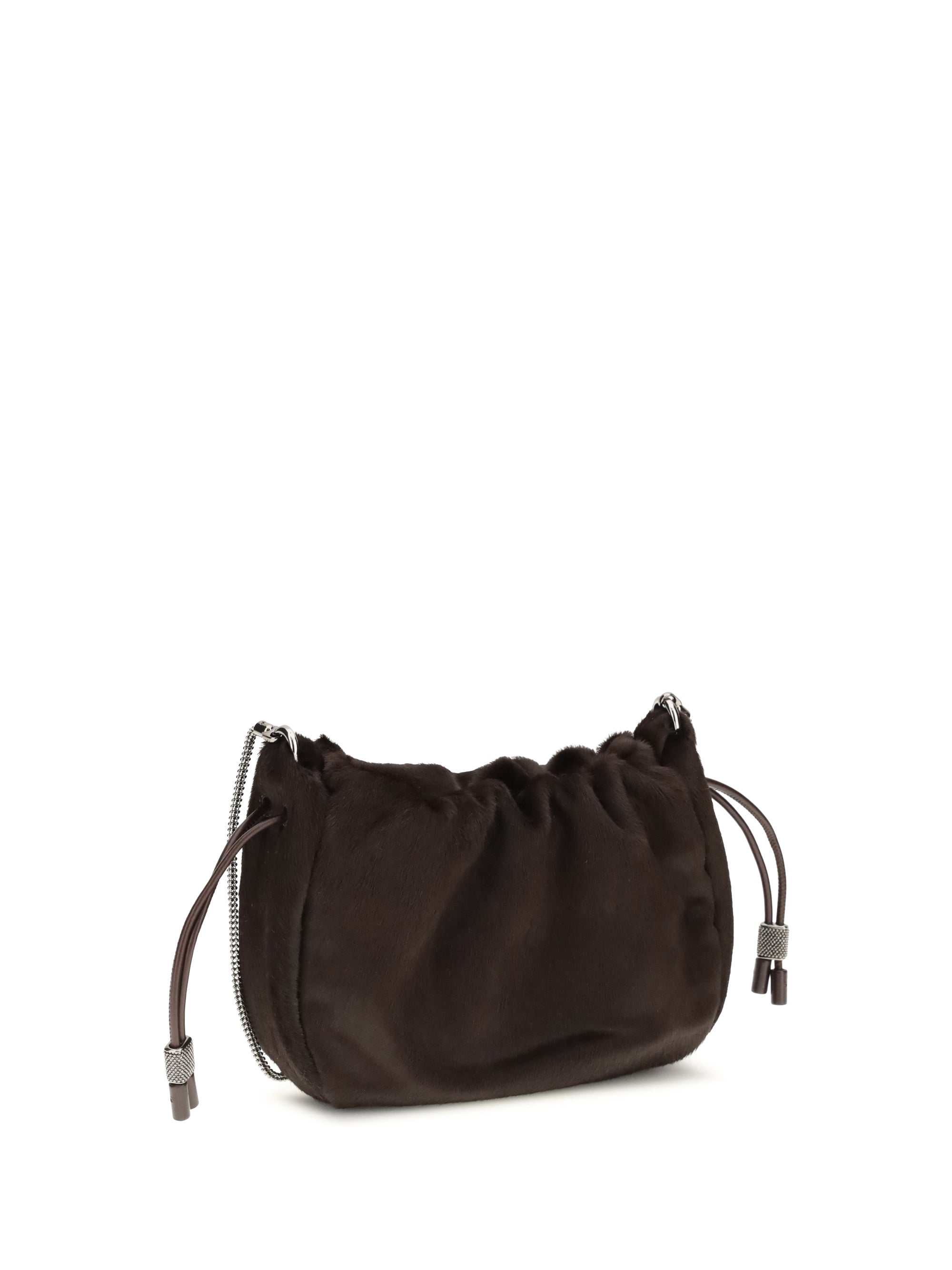 BRUNELLO CUCINELLI OS mellow mini ponyhair shoulder bag with precious chai
