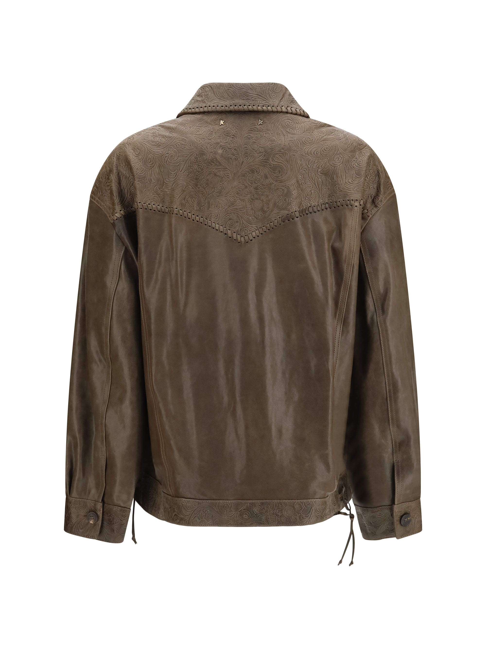 babete leather jacket with embossed details