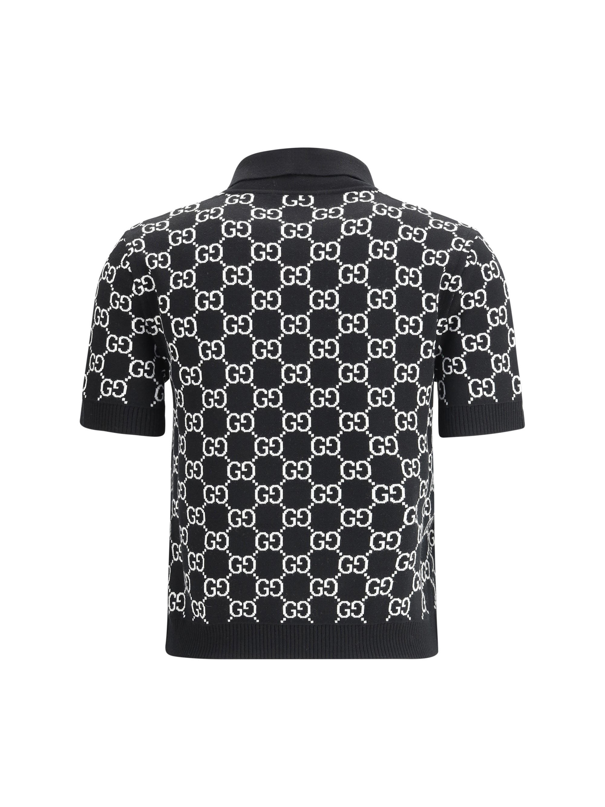 gg wool jacquard polo top