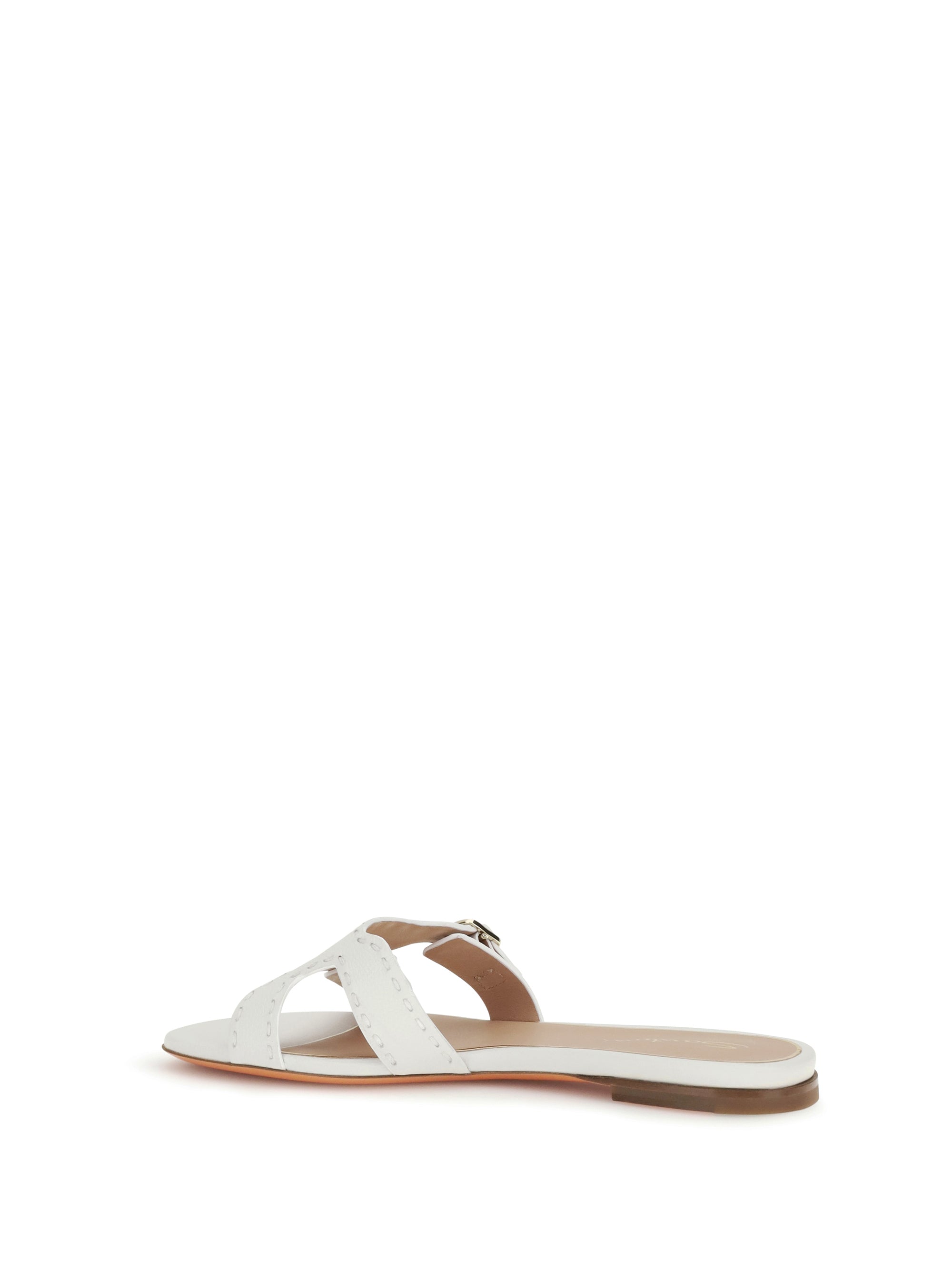 low leather sandals
