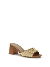 VALENTINO GARAVANI 36 vlogo signature raffia slide sandals