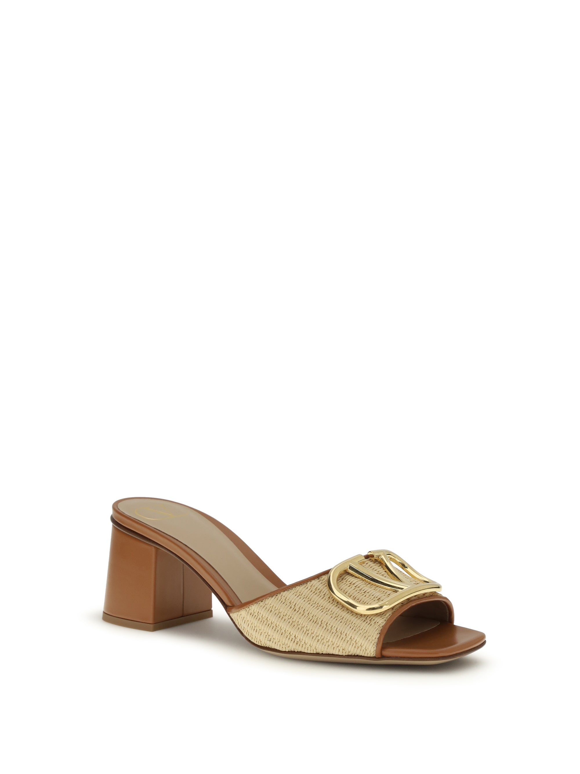 VALENTINO GARAVANI 36 vlogo signature raffia slide sandals