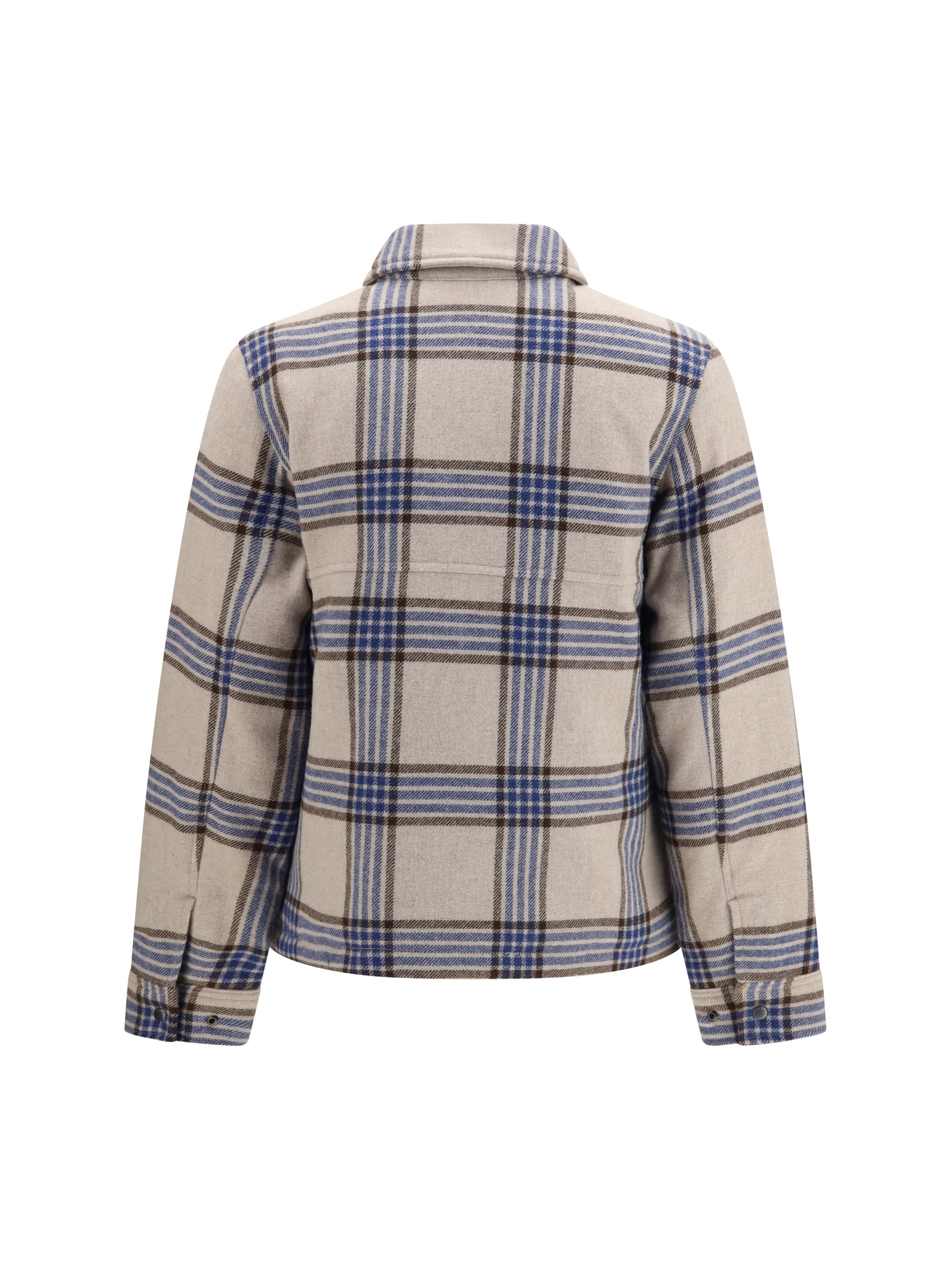 alaskan checked wool blend overshirt
