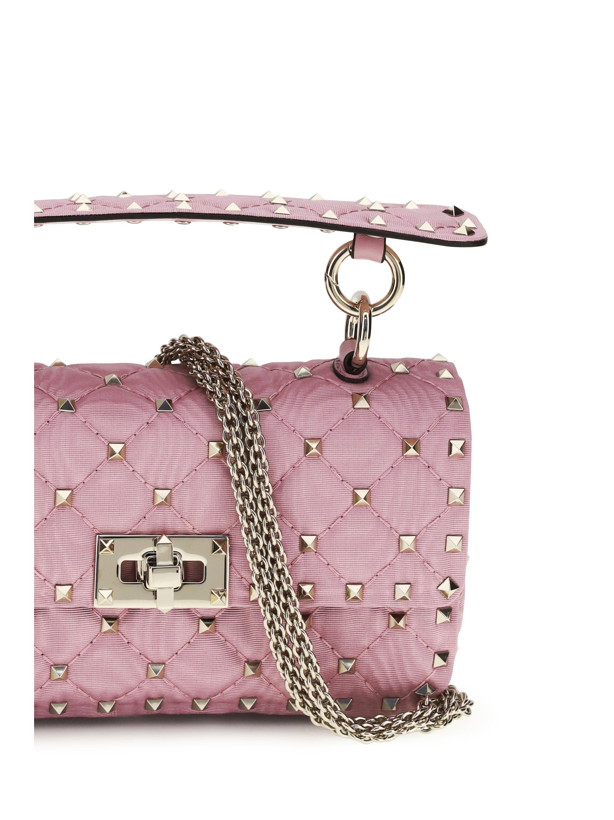 rockstud spike leather shoulder bag