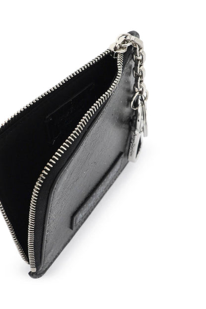 cracked leather wallet with distressed